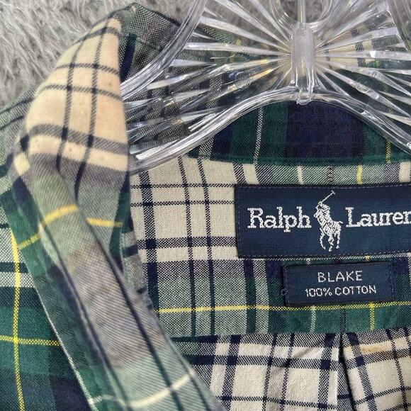 Polo Ralph Lauren Oxford Shirt Men’s Size XL Blake Green Plaid LS Button Down - Picture 6 of 8